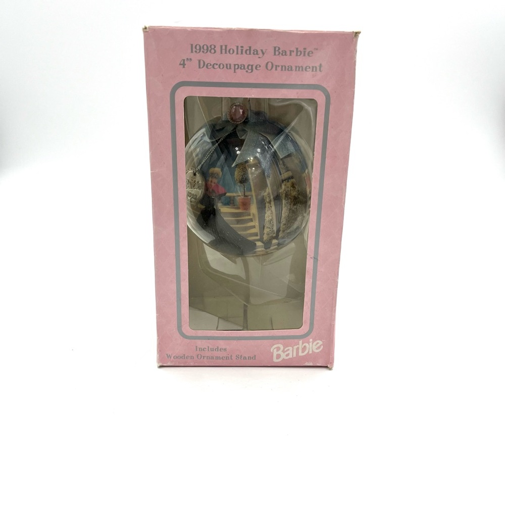 1998 Holiday Barbie 4” Decoupage Ornament